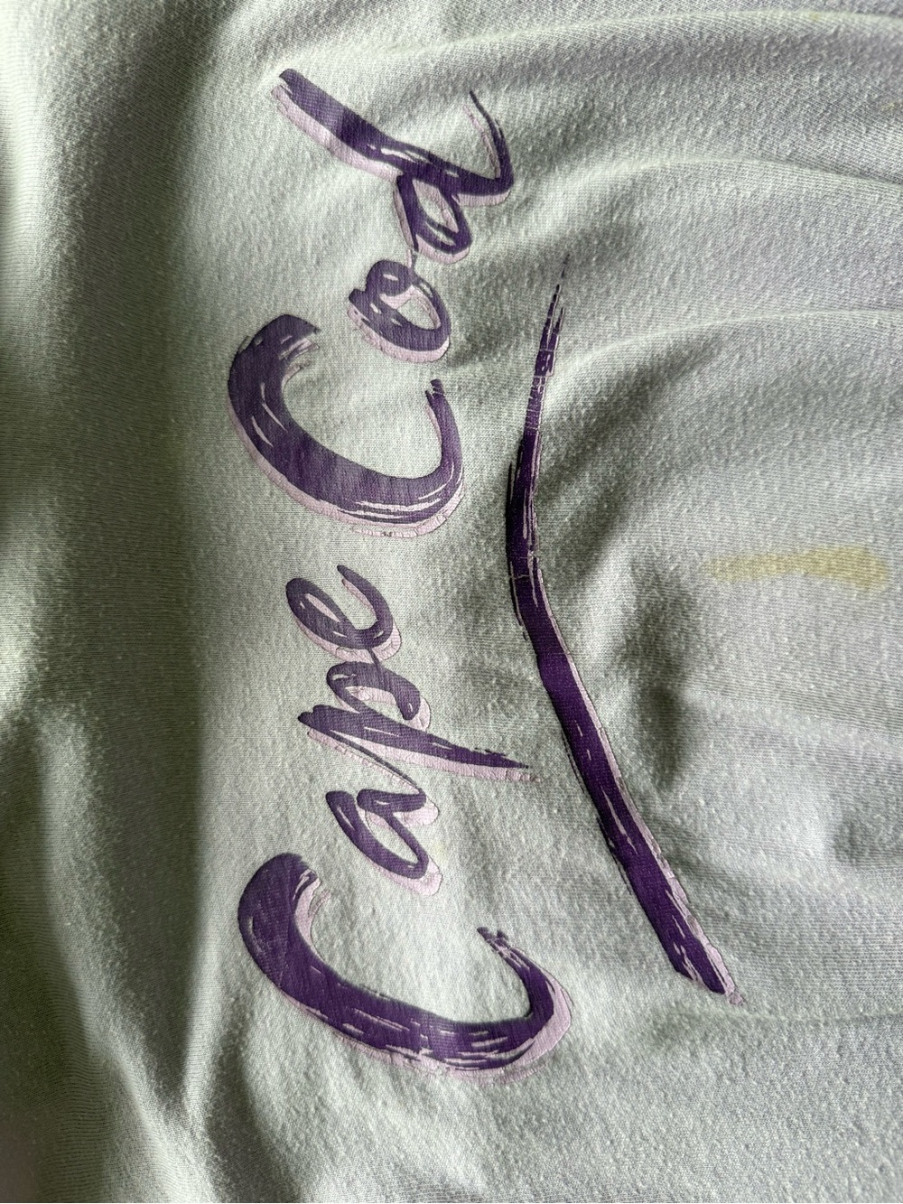 Authentic vintage Cape Cod Massachusetts long sleeve tee shirt Hood lavender